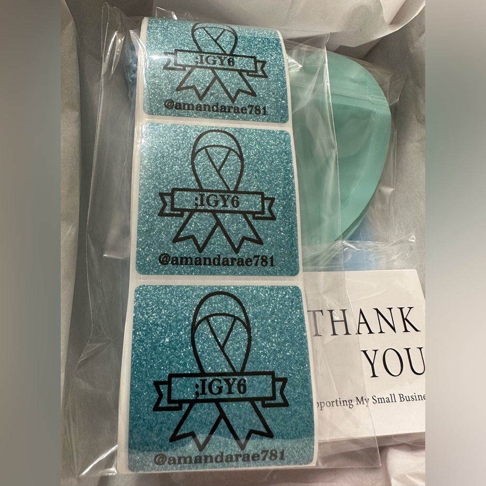 50 ct. Custom 2β Square Thank You, QR Code, FRAGILE Stickers OR LOGO - Picture 11 of 16